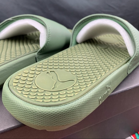 Puma Cool Cat Grass Green Women’s Slides - Picture 3 of 9